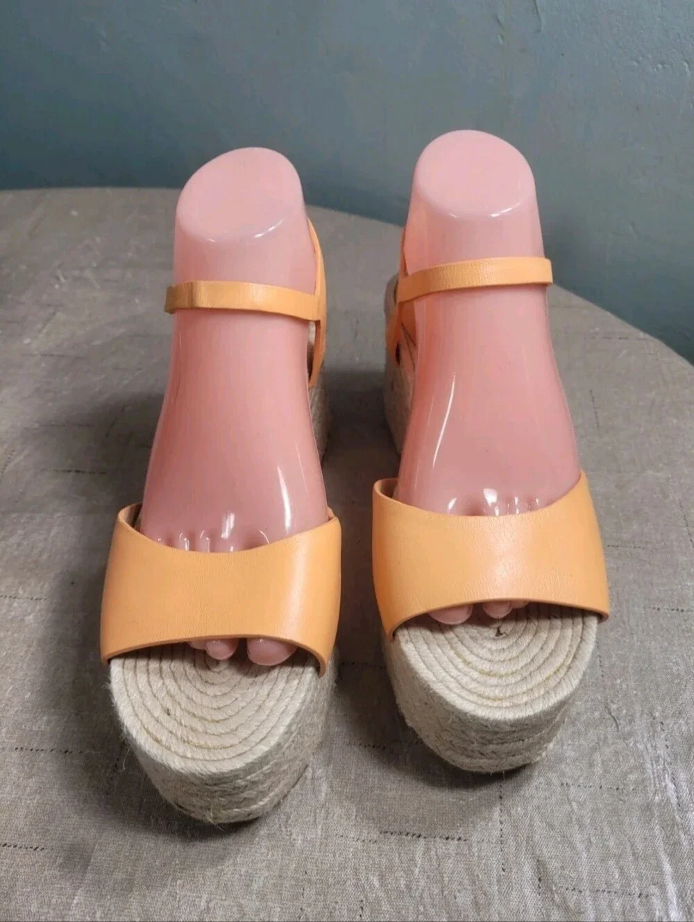 Antonio Melani Women's Size 7.5 M  Espadrille Wedge Sandals Orange Peach 59